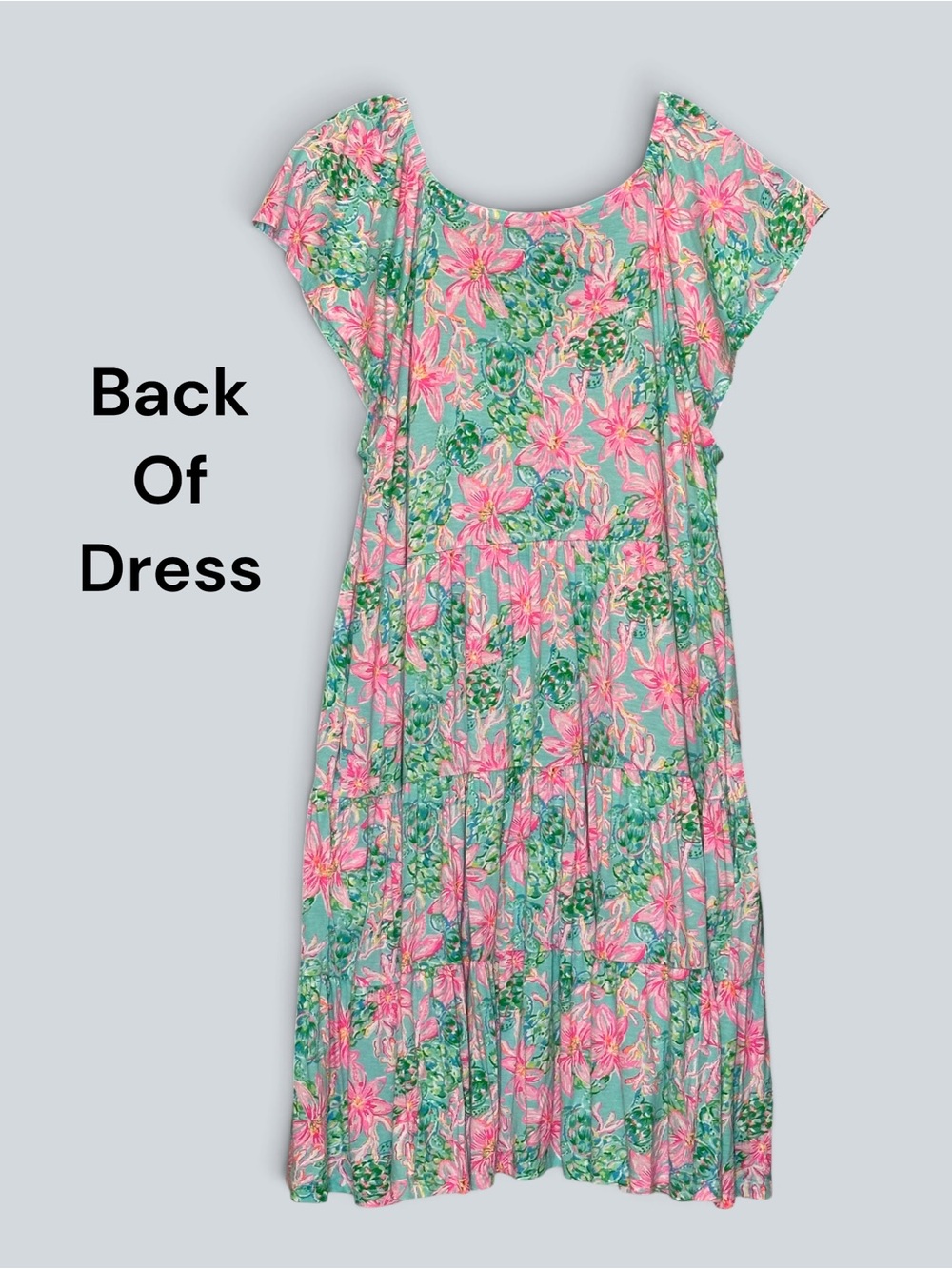 Lilly Pulitzer Women's KAWAI Flutter Sleeve Dress Surf Blue So Shellegant XL - Picture 6 of 9